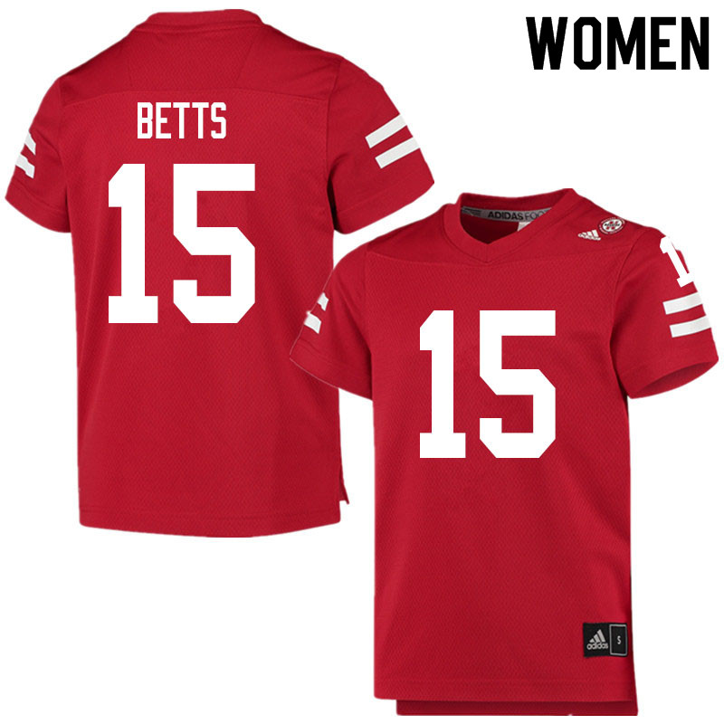 Women #15 Zavier Betts Nebraska Cornhuskers College Football Jerseys Sale-Scarlet